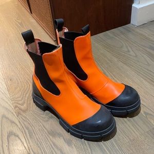 Orange Ganni Rain Boots